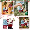 2022 Creative Christmas ornaments Santa Claus Gas This year we couldn't afford Hard Resin Christmas Tree Decors pendant