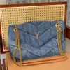 Designer Shoulder Bags Womens Denim Crossbody Bag Stylish Leather Handbags Casual Women Shopping Bags High Capacity Purses Cloud Bag 30cm