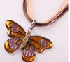 Pendant Necklaces Pendants Jewelry Fashion Charming Butterfly Floral Hand Blown Lampwork Murano Glass Pen Dhbps