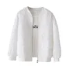 Vestes pour femmes couleur unie dames court baseball coréen printemps décontracté haut blanc femme cardigan fermeture éclair mode 220919