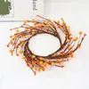 Decorative Flowers Wall Hanging The Candle Ring Garland Wreath Christmas Simulation Berries Wall-mounted Artificial Flower Glue Door Hanger