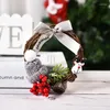 Dekorativa blommor 10 cm Creative Mini Christmas Wreath Diy Xmas Tree Rattan Ornaments Decorations For Home 2022 Year Navidad