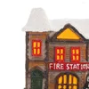 Party-Dekoration Vintage Style Christmas Village House Kabine Figur warmes Lichttisch Geschenke zweistöckige Geschenke