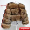 Kvinnors päls faux rockar vinter varm jacka raccoon real mode smala västar naturlig långärmad huva för kvinnliga y2k kläder 220919