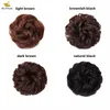 100% Real Humanhair Scrunchie Elastic Band Extensions Extensions Bun Topknot Black Brown Curly Chignons2077