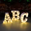 Gl￤nsande f￶delsedagsdekor 3D -bokst￤ver och arabiska siffror Sign Design Gl￶dande nattljus f￶r br￶llop jul ny￥r dekoration