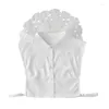 Bow Ties 2022 Ladies Chiffon Floral Lace Fake Collar White Lapel Shirt Detachable Half False Collars Women Removable Nep Kraagie