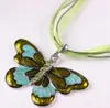 Pendentif Colliers Pendentifs Bijoux Mode Charme Papillon Floral Soufflé À La Main Murano Verre Stylo Dhbps