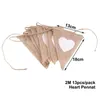 Feestdecoratie 3m vintage bruiloft banner katoen stof bunting wimpel kanten slinger diy home decor festival benodigdheden