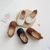 Sneakers Little Girls Leather Shoes Princess Sweet Children S Flats barn loafers mjuka enkla veckade ruffles mode storlek 21 30 220920