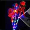 Party Decoration Led Favor Light Up Glowing Red Rose Flower Wands Bobo Ball Stick For Wedding OTG164166131
