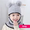 Beanieskull Caps Beanies Baby Ring Hat Pompom Winter Children Hatts Sticked Cap For Girls Boys Warm Fleece Foder Earfap Kids 220920