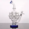 Matriz estéreo Perc Glass Hookahs Recycler Bong Bong Bubbler Cera Dabber Oil Manchas Difundidas Cabeza de agua de cabezal de ducha con una junta de 14 mm Junta