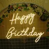 Party Supplies Neon Light Custom Happy Birthday Sign Led 18st Decor Name For Home Baby Shower Banner Bar Wall Hanging Acrylic Flexible 3D