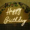 Articoli per feste Luce al neon Personalizzato Buon compleanno Segno Led 18 ° Decor Nome per la casa Baby Shower Banner Bar Appeso a parete Acrilico flessibile 3D