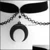 Chokers Goth Dainty Chain Crescent Moon and Stars Choker Choker Witch Collecle Sier Color Punk Jewelry Женщины подарок мода готика ne dhtcp