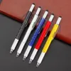 7 In1 Multifunktion Bollpoint Pen med modernt handh￥llet verktyg M￤t teknisk linjal Skruvmejsel Peksk￤rm Stylus Spirit Level Gift