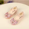 Turnschuhe Herbst Mädchen Leder Schuhe Kinder Baby Prinzessin Bowknot Perle Diamant Einzelne Kinder Tanz 220920