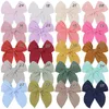 Hair Accessories 5inch Solid Bow Nylon Headband Clips Baby Cotton Hairpins Girls Kids Knotbow Barrette Curled Edge