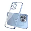 Pour iPhone 14 Pro Max Coque souple en TPU plaqué carré pour mobile Compatible avec 14plus 14 Transparent 13 12 11 iPhone 14Pro avec protecteur d'appareil photo