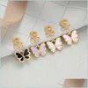 Nose Rings Studs Nose Rings Butterfly Copper Wire Spiral Fake Piercing Ring Punk Nightclub Nail Stud No-Piercing Ear Clip Cuff Body Dhvii