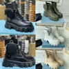 Designer Bags Royce Boots Women Ankle Martin Boots Nylon Boots Military Inspired Combat Boot Nylon Bag Attached Ankle Winter Shoes With Bag NO43