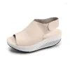 Модельные туфли, осень 2023, модные женские летние женские сандалии, винтажные сандалии на танкетке и платформе с открытым носком на высоком каблуке «рыба»
