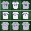 Glavintage 1990 All Star 게임 패치 야구 유니폼 Greg 31 Maddux 23 Ryne Sandberg 8 Andre Dawson 17 Mark Grace Grey White Jersey Size S M L