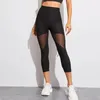 Mulheres leggings preto retalhos malha jeggings leggins feminino elástico calça fitness 220919