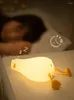 Cordes canard veilleuses Led veilleuse Rechargeable dessin animé Silicone lampe tapotant interrupteur enfants enfant chambre décoration cadeau d'anniversaire