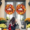 Dekorativa blommor Autumn Door Wreath Christmas Halloween Decoration Rattan Material Pumpkin Berry Pine Cone Maple Artificial Home Decor