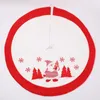 Decorazioni natalizie Ricamo Gonna per albero di Babbo Natale Tappeto con fondo bianco rosso 90 cm per decorazioni per feste di festival