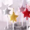 Suministros festivos Decoración de pasteles de fiesta Velas de estrellas multicolores de cinco puntas Ambiente infantil Cumpleaños sin humo