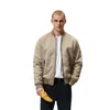 Men's Jackets European And American Simplicity Autumn Winter Men's Faux Suede Bomber Jacket High Collar Mens