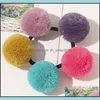 Pony Tails Holder Pony Tails Holder Sweet Five Colored Ball Head Rope Women Hairtie Elastic Hair Rubber Band Cute Headwear Thick Pony Dhmeu