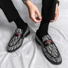 High-End Striped Print Men's Shoes Loafers Pointed ToeFlat Heels Fashion Classic Office Daily Comfortable Casual Loafers Full Size 38-47