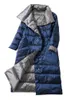 Piumino da donna Parka Fitaylor Inverno Donna Dolcevita Cappotto d'anatra bianco Giacca lunga doppio petto con lato caldo 220919