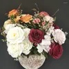 Dekorativa blommor konstgjorda kamelia rosade tvåfärgade blandade bukett kreativt bröllop hem rum trädgård pografi blommor arrangemang dekoration