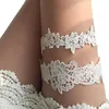 Décoration de fête Cuisse Anneau Portable Mariée Sexy Avec Accessoires De Jambe Élastique Cadeau De Bal De Mariage De Plage Jarretières En Dentelle Broderie Florale