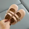 Sneakers Spring Summer Cute Princess Leather Shoes Fashion T tied Mary Janes Girls School Round Buckle Kids for Girl E06071 220920