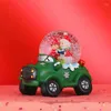 Party Decoration Christmas Colored LED Lighted Snow Globe Car Village Santa Claus Snowman Luminous Glowing Clear Round Ball Xmas Decor