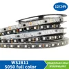 Strips 5m WS2811 RGB LED Waterdichte lichtstrip SMD Adresable 30 60 48 External 1 IC -regeling 3 Bright gewone 12V 24V 24V