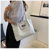 HBP Womens bag large capacity ladys handbag women fashion crossbody purses simple pearl ring tote black totes 6 Canvas pu bags