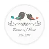 Party Supplies DouxArt 100 Pieces Custom Personalized Wedding Stickers 40mm Birds Baptism Communion Gift Box Label P043