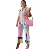 レディースツーピースパンツセット女性夏の半袖シャツトップとパンツスーツストリートウェアカジュアルセット衣装ドロップホールセール220919