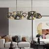 Żyrandole nowość Postmodernia LED żyrandol Jadalnia Kreatywna długie wiszące światło baru kawiarnia kryształowy luksus lampa wisiorka