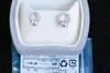 22091806 Diamondbox - Pearl Jewelry Earrings Ear Studs Sterling 925 Silver Circle Akoya 5-6 mm Classic Round Rhinestone Zircronia 289C