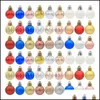 Party Decoration 36pcs 3cm julgranf￤rgboll Boll h￤nge blandade boxade lanyard Xmas -dekor h￤ngande prydnad f￶r festiv sport2010 DHZ7L