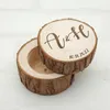 Party Supplies Personalized Wedding Ring Box Rustic Bearer Engraved Wooden Proposal Holder Custom Jewelry