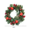 Flores decorativas de 30 cm de coroa artificial da pografia de guirlanda pendurada suprimentos de bricolage da porta para festas de férias de férias de Natal decorações